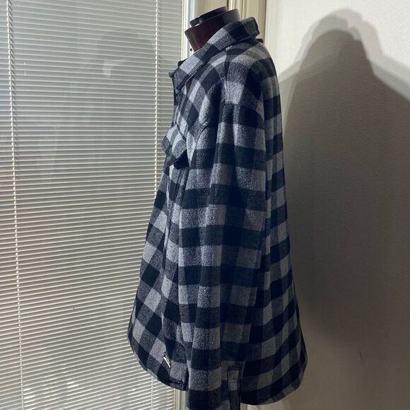 Jachs New York Shirt Jacket, Black/Grey Checkered Size XXL Wool Blend - Picture 6 of 9